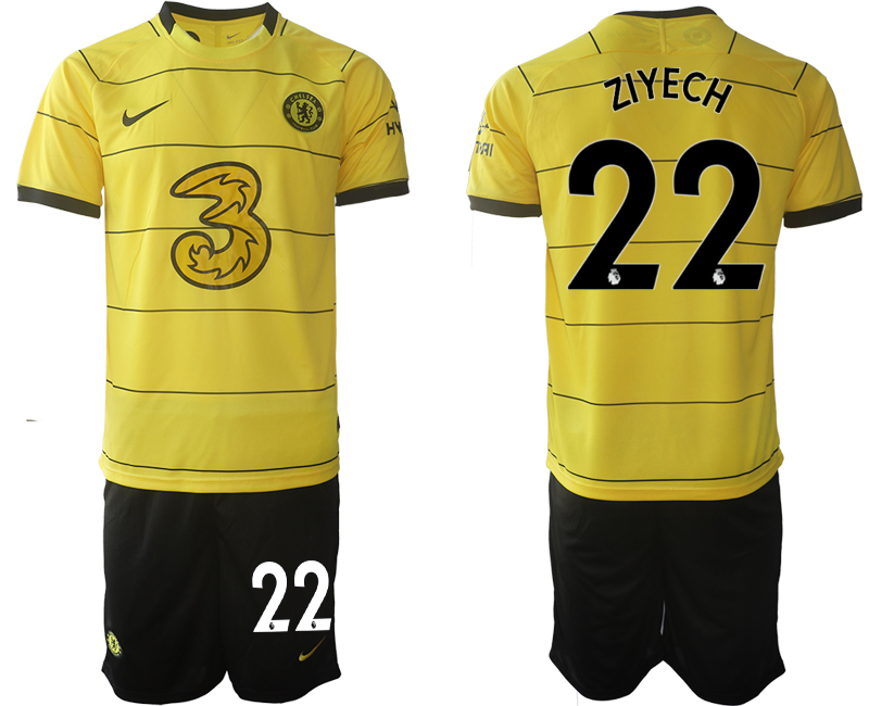 Men 2021-2022 Club Chelsea away yellow #22 Soccer Jersey